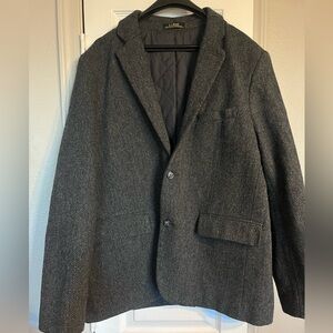 L.L.Bean gray wool blend herringbone tweed blazer, with quilted lining Men’s 44R